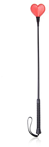 Chenyesun Frusta Pelle Lunga 60cm,Frustino per Cavallo Equitazione Cavallo Crop,Amore Frusta Antiscivolo per Performance da palco