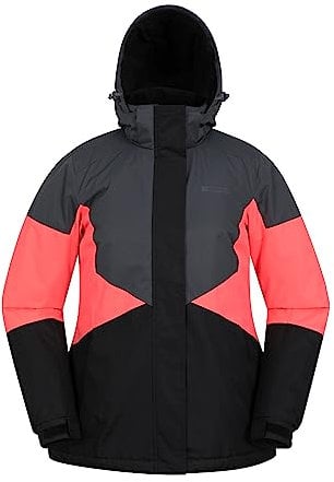 Mountain Warehouse Moon Damen-Skijacke - Schneedicht, Mikrofaser-Isolierung, winddichte Winterjacke, warm, verstellbare Kapuze - Ski-Bekleidung für den Snowboard-Urlaub Intensiv Pink Damengröße EU 48