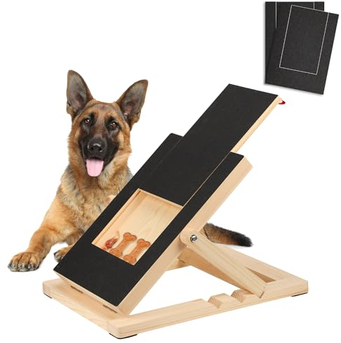 Grande Tablero de Rascar Perro con Cajón para Golosinas para Perros, Multifuncional Almohadilla para Rascar Uñas Perros Tablero para Limar Uñas para Perros para un Fácil Cuidado de Las Uñas