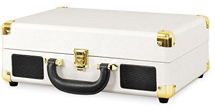 Victrola Journey Tocadiscos de Maleta Bluetooth con Plato Giratorio de Tres velocidades | Blanco | VSC-550BT-WHT-INT