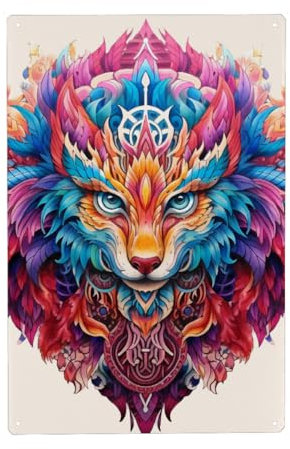 artboxONE Metall-Poster 30x45 cm Tiere Mandala - Mystisch - Avalon von Künstler Ibanez Design