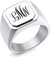 INBLUE Personalisierte Gravierte Name/Initial Monogramm Signet Ringe für Männer mit Optionalen Größe 54-75 Edelstahl Buchstabe Ringe mit Ringe Größe Adjusters Mode Ringe Schmuck für Jahrestag - A3