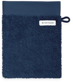 TOM TAILOR Waschhandschuh, 6er Set, 16 x 21 cm, 100% Baumwolle / Frottier, mit Aufhänger und Label mit Logo, COLOR BATH TOWEL Blau (Dark Navy)