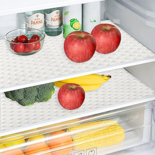 Refrigerator Shelf Liner for Kitchen Cabinets, Refrigerator Liners 12 x 24, Non-Adhesive Fridge bin Liners and Mats, Premium Absorbent Fridge Liners Non-Slip Washable (6PCS Gray Slate)