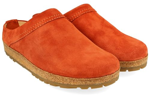 HAFLINGER Malmö Eleganter Clog aus Leder mit Gummisohle und Kork Latex Fußbett