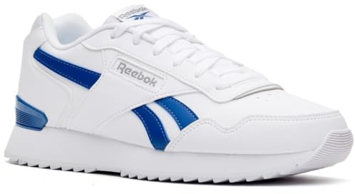 Reebok Unisex Glide Ripple Clip Trainers, White/White/Twilight Blue, 47 EU, White Twilight Blue, 12.5 UK