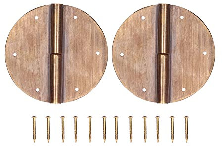 Charnières rondes en laiton antique chinois, lot de 2 pour meubles, 6 cm