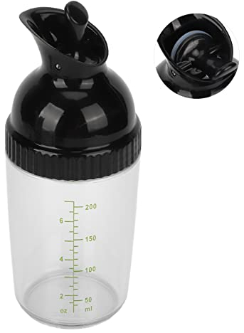 Shaker à Vinaigrette étanche, Bouteille en Verre de 200 Ml avec Couvercle, pour Mélanger les Sauces et les Vinaigrettes, Matériau ABS + PP, Vert (BLACK)