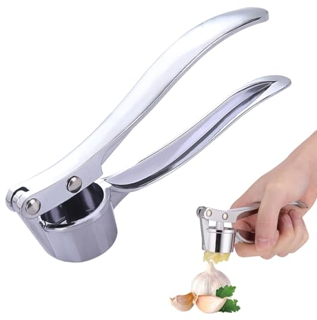 Prensa Ajos,Prensador de Ajos,Machacador de Ajos,Picador de Ajo,Trituradora de Jengibre,Aplasta Ajo y Jengibre sin Esfuerzo (y sin Pelar),Triturador de Ajo,Fácil de limpiar y Duradero,para Chopping