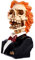 Amosfun Gentleman-schädel-Ornament Skulptur Schädelfigur Schädel Spielzeug Schädelknochenmodell Spukhaus-Requisite Halloween-Desktop-dekor Statuen Colorful Harz