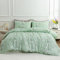 Tospass Housse de Couette 220x240cm Vert Floral Fleurs Feuilles Parure de Lit 2 Personne Adultes avec Fermeture Éclair Housse Couette en Microfibre avec 2 Taie d'oreiller 65x65cm