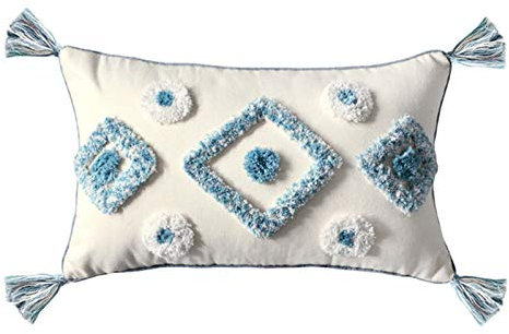 antianzhizhuang Nordisches Marokko Wurfkissen Für Den Fall Geometrische Streifen Rautenmuster Gewebte Getuftete Quasten Dekorativer Kissenbezug Für Zuhause Schlafzimmer Sofa Couch