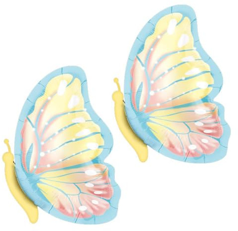 Schmetterling Ballon Geburtstag Luftballons Schmetterlinge Deko Schmetterling Folienballon Mädchen Party Deko Geburtstagsdeko 2 Stück（Blau） Butterfly Balloons