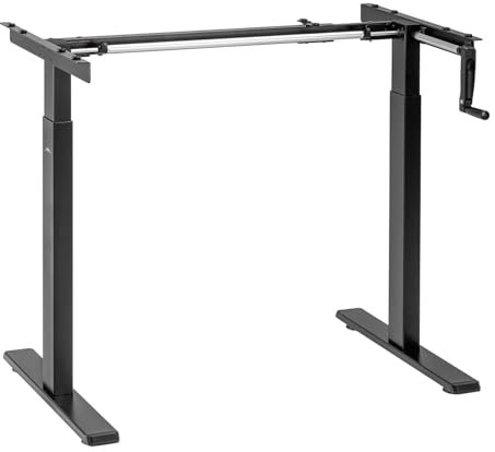 Maclean Sitz-Steh-Schreibtisch Tischgestell | Manuell Höhenverstellbarer Bürotisch max. 118cm | Ergonomischer Tisch Belastbar bis 60kg | MC-790N (Schwarz)