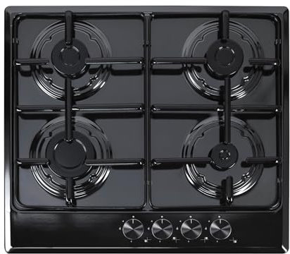 Piano cottura a gas acciaio inox 4 fuochi colore nero - Circe