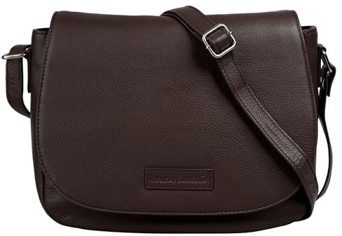 bruno banani Umhängetasche echt Leder Damen | Crossbody Ledertasche mit Handyfach | Messenger Bag mit Magnetverschluss | Schultertasche mit Reißverschluss | 022201