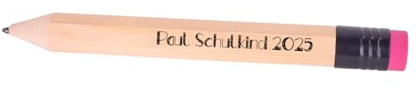 Herz & Heim® Personalisierter XXL Bleistift aus Holz – Lustiges Geschenk zu Einschulung, Abschluss oder als Deko – Riesiger Stift mit Wunschtext, echter Mine & Radiergummi