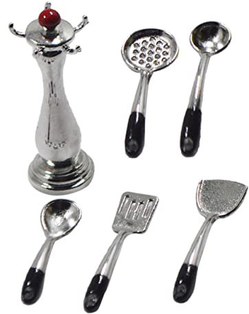 Milisten 1 Satz Mini-Löffel-Ornament puppenstubenmöbel Dollhouse Furniture puppenhauszubehör Dollhouse playmobile dekoratives Küchengeschirr Mini-Küchendekoration Mini House Prop Legierung