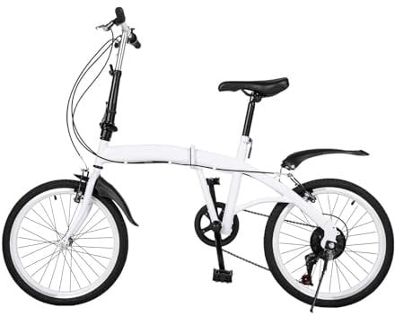 Tyvotrend 20 Zoll Klapprad, Faltrad Faltbare Fahrrad mit 6 Gang-Schaltung, Stoßdämpfer, Vordere und hintere Bremsen, Verstellbares Höhe der Armlehne und Sitz, für Kinder Erwachsene