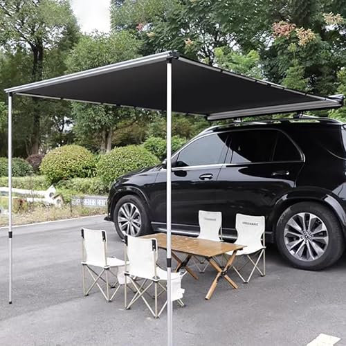 LJLAO Car Awning, Motorhome Awning,Terrestrial Campsite, Retractable Awning,Waterproof, Pu6000 Mm, UV50+, For cars with luggage boxes or crossbars only,2.5 * 3.5 * 2m