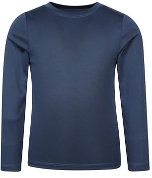 Mountain Warehouse Aqua Langärmliges Kinderschwimm-T-Shirt – Leichtes, Schnelltrocknendes Schwimmshirt mit UV Protect, Jungen/Mädchen – Frühling, Sommer Marine Kinder 152 EU (11-12 Jahre)