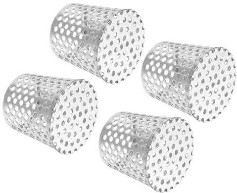 PATIKIL 4 Stück Dachrinnen Laubschutz, 60-75mm Edelstahl Regenrinnen Laubschutz, Fallrohrschutz, Laubfang Fallrohrfilter für Dachrohre Abflüsse Und Fallrohre, Silber (70mm hoch)