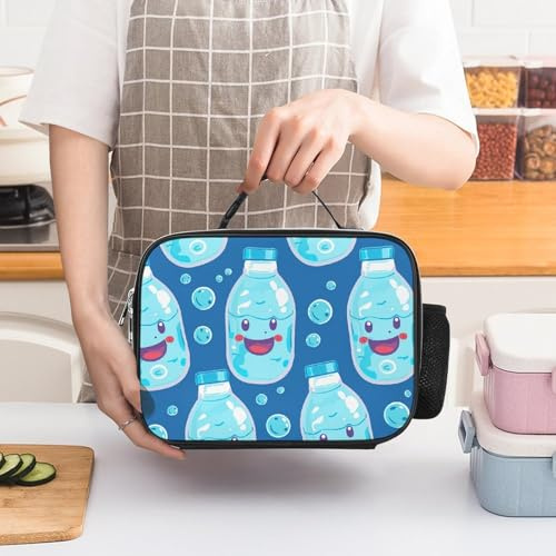 Borsa termica per il pranzo a forma di bottiglia d'acqua per donne, grande capacità, a prova di perdite, con manici staccabili, borsa termica con mantenimento del freddo/caldo per 5 ore, per ufficio