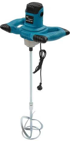 Repomanda, 1400W Elektro Mörtelrührer, 6-Stufen Drehzahlregelung Bis 1200 U/min, Handrührwerk Für Farbe Zement Und Gips, Mit Spiralpaddel Und Selbsthaltefunktion, Für Renovierung Bau Und Heimwerker