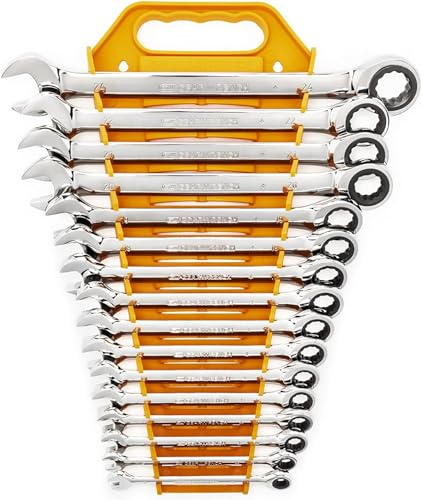 GearWrench 9416 Ensemble de Clés Mixtes à Cliquet à 12 Points et 72 Dents, 16 Pièces