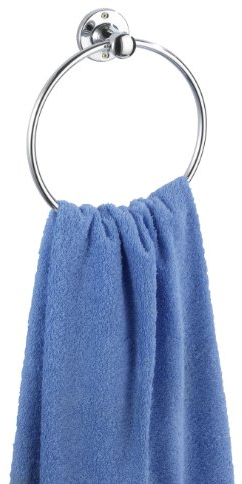 WENKO 17876100 Handtuchring Basic, Edelstahl rostfrei, 21 x 23.5 x 6.5 cm, Glänzend