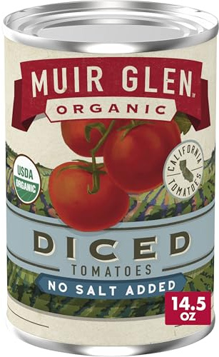 Muir Glen Organic Diced Tomatoes, No Salt, 14.5 Oz