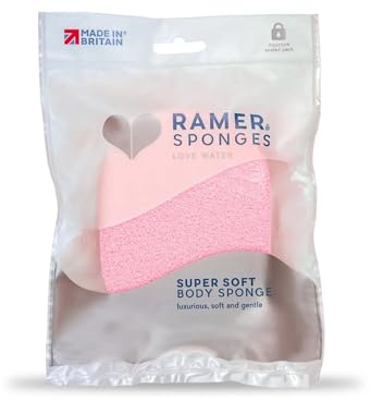 Ramer Shower Sponge - Super Soft Body Sponge Small (Pink)