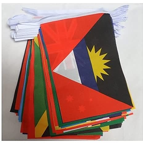 AZ FLAG - Fahnenkette 54 Länder Von Commonwealth 16 Meter Mit 54 Flaggen - 21x14 cm - Commonwealth Girlande Flaggenkette 14 x 21 Cm
