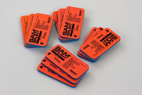 12er Pack SAM Splint Fingerschiene, orange/blau