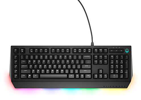Dell Alienware AW568 Advanced Gaming Keyboard, Customisable AlienFX Lighting, 3 Adjustable Leg Angles and Dedicated Media Buttons
