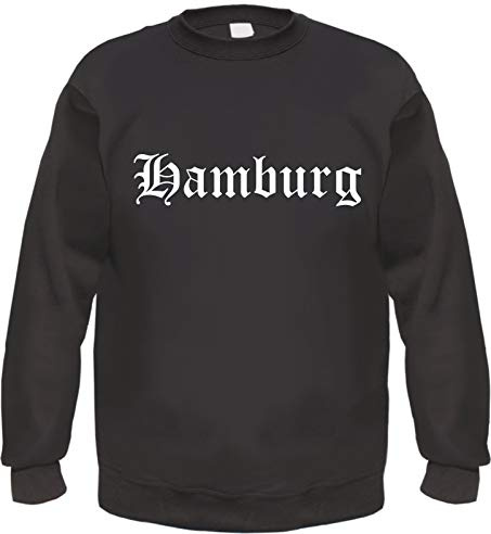 HB_Druck Hamburg Sweatshirt - Altdeutsch - Bedruckt - Pullover L Schwarz
