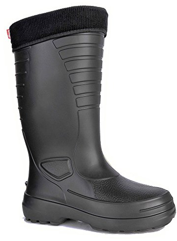 LEMIGO leichte EVA Gummistiefel gefüttert Grenlander (40, schwarz)