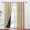 PONY DANCE Biscotti Beige Blackout Curtains - Double Layers Bedroom Curtains Privacy Drapery for Outside Air Isolation for Living room/Door, 2 Panels, 52 inches Wide by 95 inches length