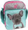 Kinder Schultertasche 24x18x6 cm - Studio Pets - Hund & Katze MIT Fliege - TÜRKIS/GRAU/ROSA