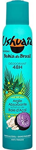 Ushuaïa Déodorant 48h Argile Absorbante & Parfum de Baie d’Açaï 200ml (lot de 4)