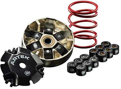 VARIATEUR SCOOT ARTEK K2 EVO POUR MBK 50 BOOSTER 1990>2003, NITRO-YAMAHA 50 BWS 1990>2003, AEROX-APRILIA 50 SR-MALAGUTI 50 F12 (LIVRE AVEC 3 JEU DE 6 GALETS 19x15,5mm + RESSORT AR)
