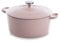 BK Cookware Bourgogne Schmortopf, Bräter Induktion, Gusseisen Topf Emailliert mit Deckel, Ofen- und Spülmaschinengeeignet - 24cm / 4,2 L, Blasses Pink