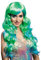 NET TOYS Lange Meerjungfrau Perücke für Damen - Grün-Blau - Extravagantes Frauen-Kostüm-Zubehör Fantasy Karnevalsperücke Cosplay - Der Hit für Karneval & Mottoparty
