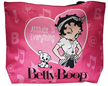 Midsouth Products Grand sac fourre-tout Betty Boop - Attitude is Everything - Spacieux et élégant, rose, 17.8'' x 14''