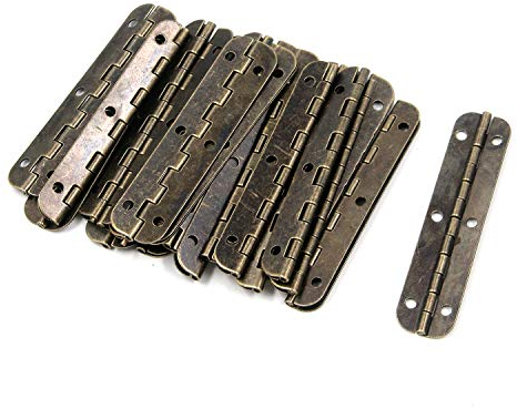 Tulead Retro-Türscharniere, Bronze, Klappscharnier, Klavierscharniere, Schrankscharniere, Schmuckkastenscharniere, 6,5 x 1,5 cm, Schrankscharnier, 24 Stück, mit Befestigungsschrauben