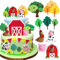 JeVenis Farm Animals Cake Decoration Farm Animal Birthday Cake Topper Cow Cake Decoration for Animal Baby Shower Birthday Party Decorations