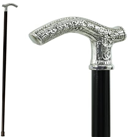 Derby-Gehstock, elegant für ältere Männer und Frauen 97 cm | handgefertigter Gehstock aus schwarzem Holz, Vintage-Dandy-Sammlerstück | Spazierstock Cavagnini Italien handwerklich