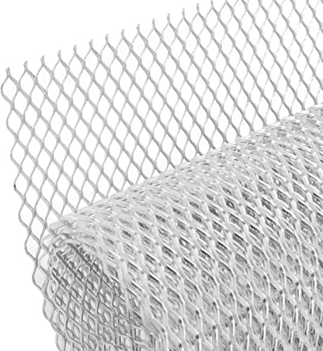 AggAuto 100x33cm Argento griglia universale da corsa in 6x12mm Esagonale, griglia in lega di alluminio per auto, griglia per radiatore automobilistico