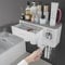 iHave Zahnbürstenhalter Wand,Badezimmer Zahnbürstenhalter mit Zahnpastaspender, 3 Becher Toothbrush Holder mit Schublade, großer Kapazität Zahnbürsten Organizer Badezimmer Weiß