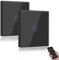 BSEED Smart Lichtschalter 1 Fach 2 Wege Wifi Smart Lichtschalter arbeitet mit Amazon Alexa and Google Home,Glas Touchscreen-schalter Schwarz-2 Pack(Erforderlich NeutralDraht)